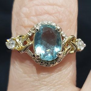 Light Blue Gemstone Ring - Size 6